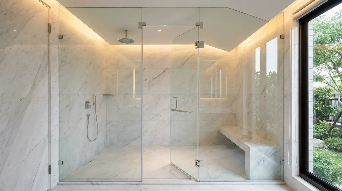 台北淋浴拉門安裝行情 2026:一次看懂費用、材質、施工差異(含最新市場價格表) 14 台北豪宅浴室淋浴拉門安裝範例 - 雙潢浴門