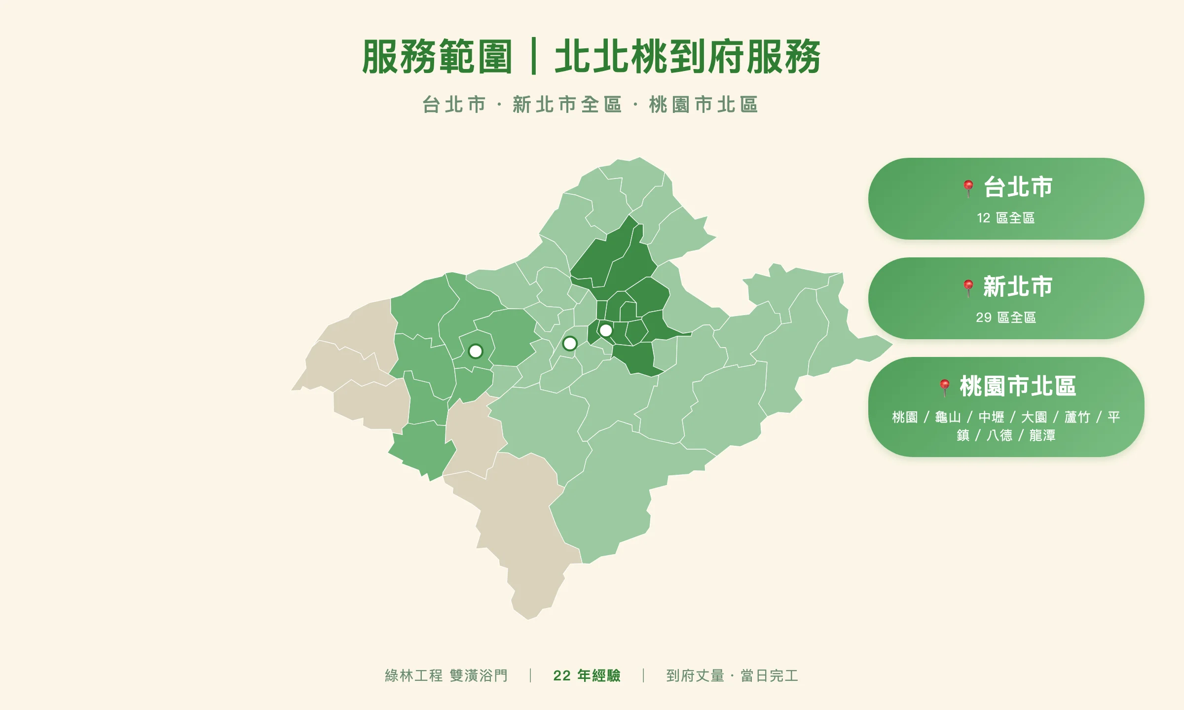 綠林工程服務範圍:台北市全區、新北市全區、桃園市北區(桃園、龜山、中壢、大園、蘆竹、平鎮、八德、龍潭)浴室翻新、淋浴拉門、防水膠條、矽利康除霉到府服務
